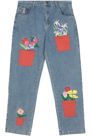 KIDSUPER STUDIOS Jeans rectos con motivo floral