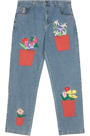 KIDSUPER STUDIOS Jeans rectos con motivo floral