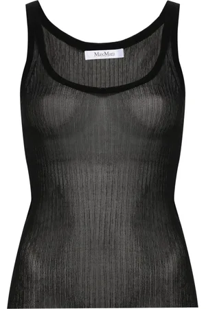 Max Mara Top de tejido fino de canalé semitransparente