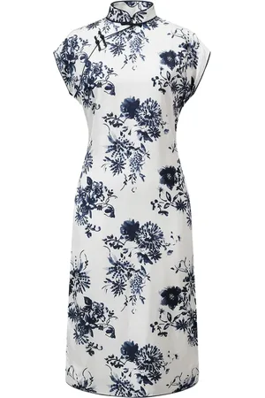 SHANGHAI TANG Vestido qipao con estampado floral