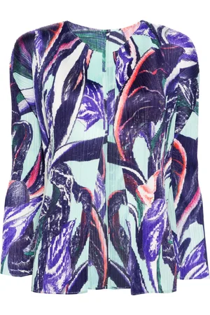 PLEATS PLEASE ISSEY MIYAKE Chamarra plisada con estampado gráfico