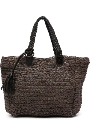P.A.R.O.S.H. Tote de rafia con detalle de borlas