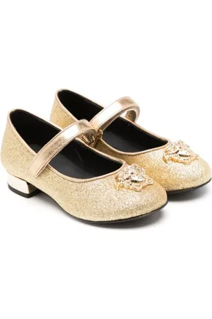 VERSACE Flats metalizados con placa Medusa