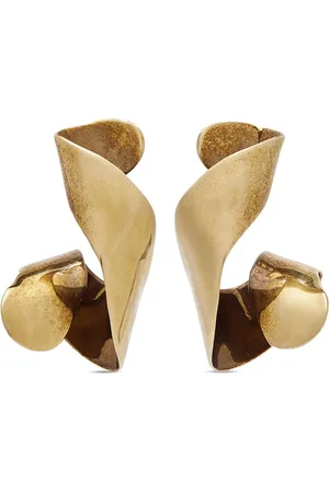 DRIES VAN NOTEN Aretes asimétricos en latón