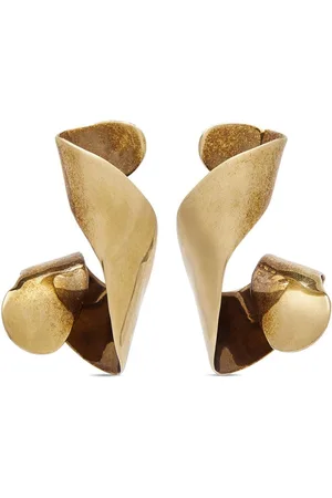 DRIES VAN NOTEN Aretes asimétricos en latón