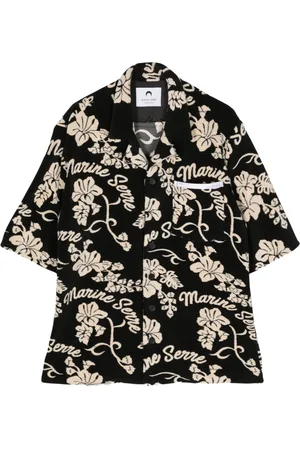 Marine Serre Patterned-jacquard terry-cloth shirt