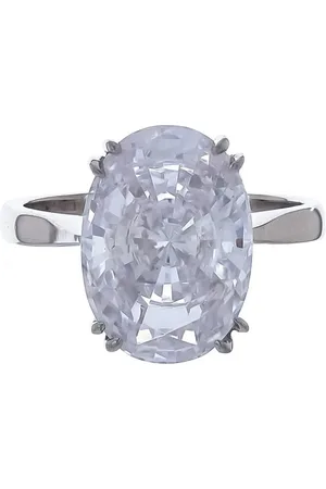 FANTASIA BY DESERIO Anillo solitario en oro vermeil de 14kt con diseño ovalado
