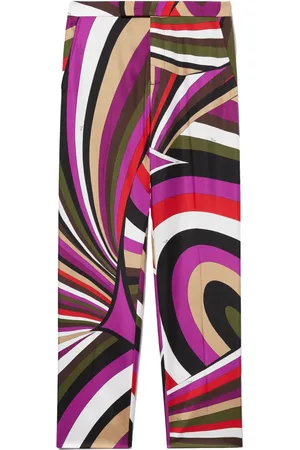 Puccini Pantalones de seda con estampado abstracto