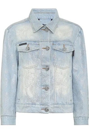 Philipp Plein Chamarra de mezclilla con aplique Teddy Bear