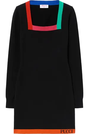 Puccini Vestido corto con cuello cuadrado