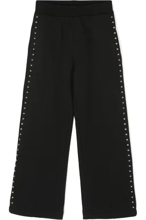 MONNALISA Pantalones con detalle de apliques y logo de glitter