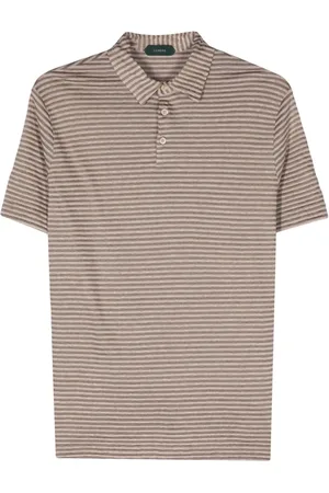 ZANONE Playera tipo polo con motivo de rayas