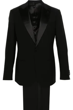Giorgio Armani Traje con motivo en contraste