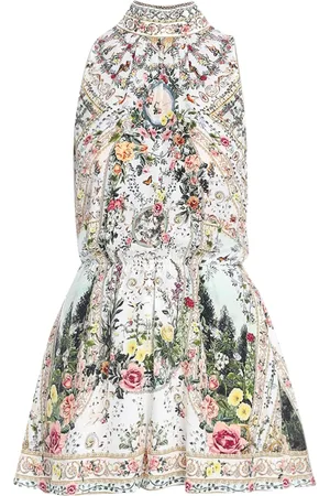 Camilla Jumpsuit corto de seda con estampado floral