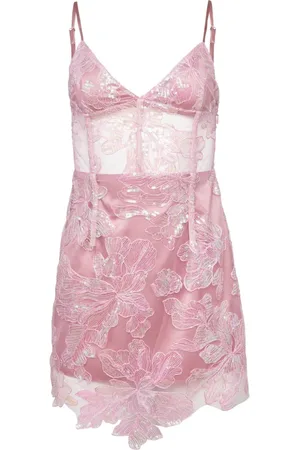 FLEUR DU MAL Vestido corto con bordado floral