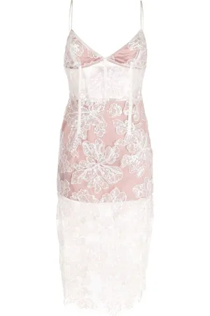 FLEUR DU MAL Vestido midi con bordado floral