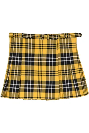 Dior Falda corta con estampado de cuadros tartán