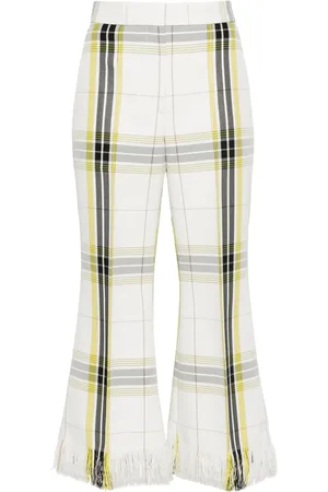 Msgm Pantalones acampanados con estampado de cuadros