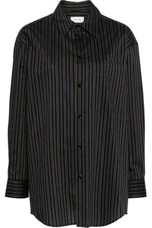 LEMAIRE Camisa con botones y rayas estampadas