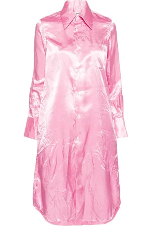 Comme des Garçons Vestido camisero midi de satén