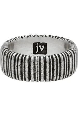 John Varvatos Anillo con diseño texturizado en plata de ley