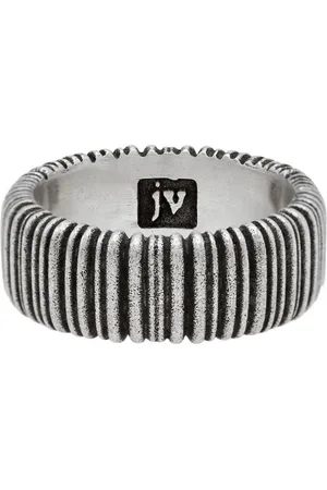 John Varvatos Anillo con diseño texturizado en plata de ley
