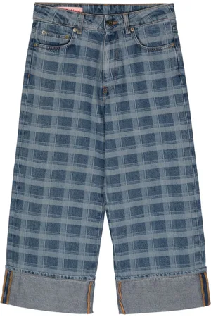 Molly Goddard Jeans anchos con estampado de cuadros