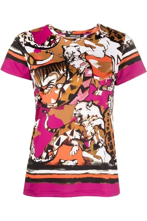 Roberto Cavalli Playera manga corta con estampado de guepardo