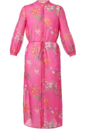 Erdem Vestido midi con cinturón y estampado floral