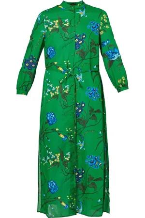 Erdem Vestido midi con cinturón y estampado floral