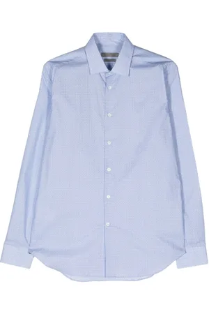 corneliani Camisa de popelina con estampado geométrico