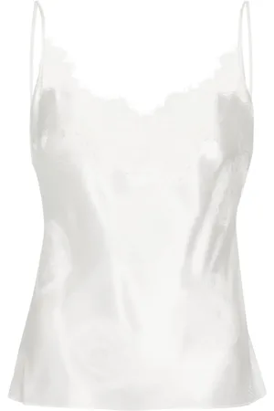 COPERNI Camiseta de seda con ribete de encaje