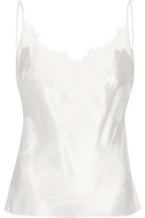 COPERNI Camiseta de seda con ribete de encaje