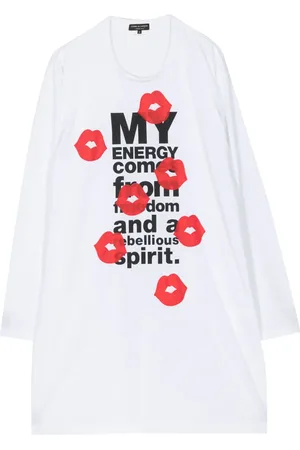 Comme des Garçons Playera manga larga con eslogan estampado