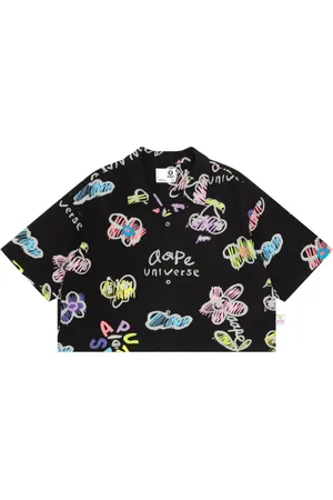 A Bathing Ape Camisa con botones y logo estampado