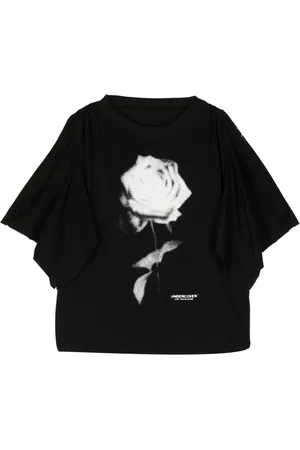 UNDERCOVER Playera con estampado de rosa