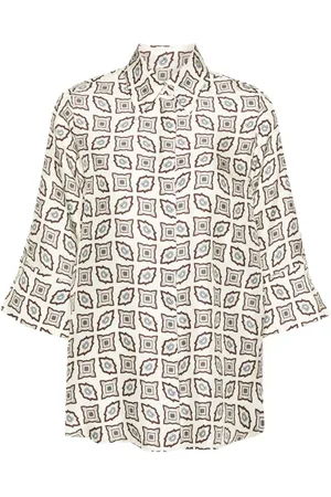 ALBERTO BIANI Camisa de seda con estampado geométrico