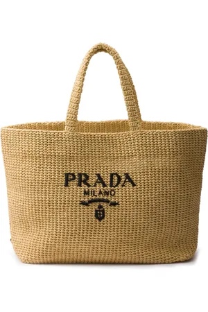 Prada Tote de crochet con logo bordado