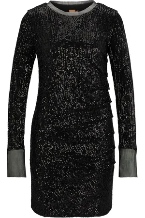 HUGO BOSS Vestido corto manga larga con lentejuelas