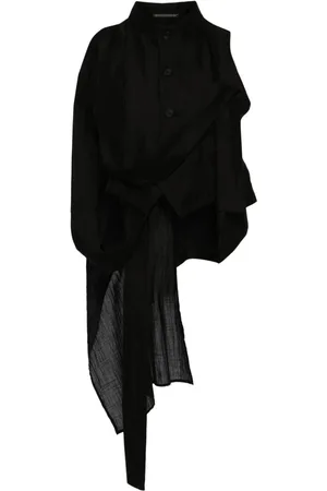 YOHJI YAMAMOTO Camisa corta con cuello asimétrico