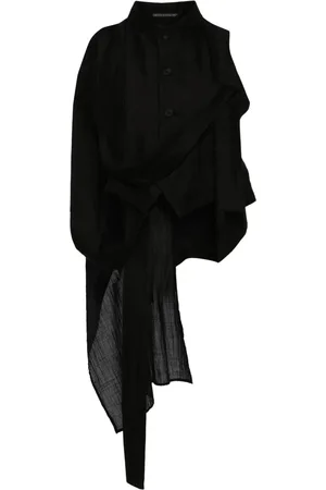 YOHJI YAMAMOTO Camisa corta con cuello asimétrico
