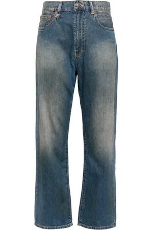 R13 Jeans rectos con efecto lavado