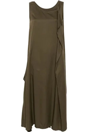 YOHJI YAMAMOTO Vestido largo sin mangas con cuello en V