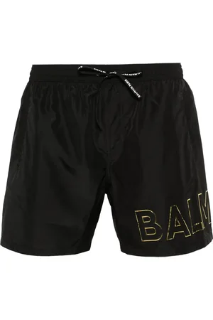 Balmain Shorts de playa con logo en relieve