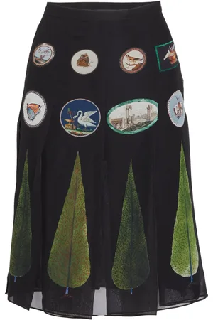 Giambattista Valli Falda midi con detalle de parche