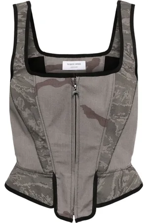 Marine Serre Top estilo corset con paneles