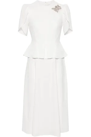 Erdem Vestido midi con detalles de cristal