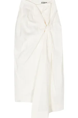 Issey Miyake Falda midi con diseño retorcido
