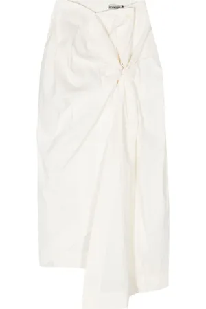 Issey Miyake Falda midi con diseño retorcido