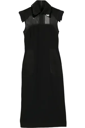 Fendi Vestido midi con panel de malla